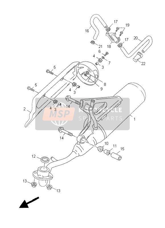 Yamaha YN50FMU 2014 Scarico per un 2014 Yamaha YN50FMU